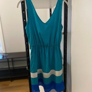 Francesca's Teal Colorblock Dress